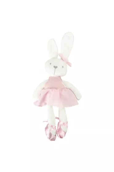 Maskotka pluszowa pluszak przytulanka kr�lik zaj�czek w r�owej sukience 42cm