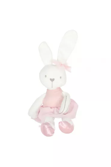 Maskotka pluszowa pluszak przytulanka kr�lik zaj�czek w r�owej sukience 42cm