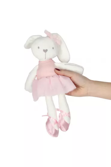 Maskotka pluszowa pluszak przytulanka kr�lik zaj�czek w r�owej sukience 42cm