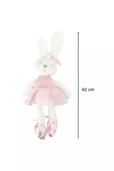 Maskotka pluszowa pluszak przytulanka kr�lik zaj�czek w r�owej sukience 42cm