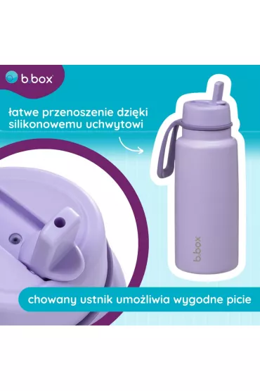 b.box Butelka termiczna ze sk�adanym ustnikiem – termos ze stali nierdzewnej Lilac Love 1 l