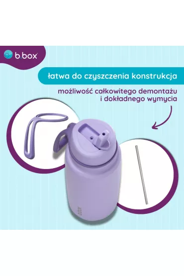 b.box Butelka termiczna ze sk�adanym ustnikiem – termos ze stali nierdzewnej Lilac Love 1 l