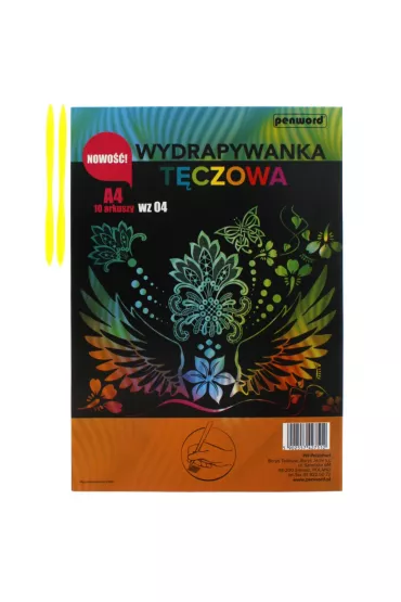 Wydrapywanka t�czowa A4 10arkuszy WZ-04 multikolor + 2 rylce Polsirhurt