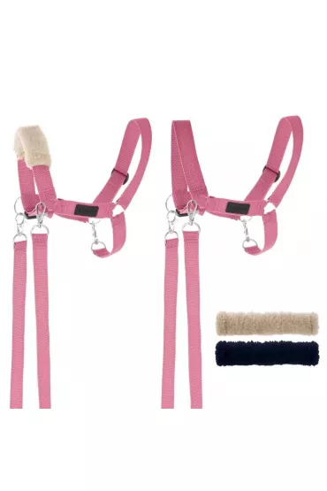 Kantar dla Hobby Horse wodze + futerka r�owy Skippi