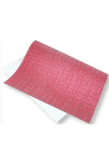 Polsirhurt Papier ozdobny brokatowy czerwony 140g, 40x60cm 5 szt.