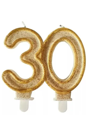 GoParty �wieczka urodzinowa 30 z�oty brokat