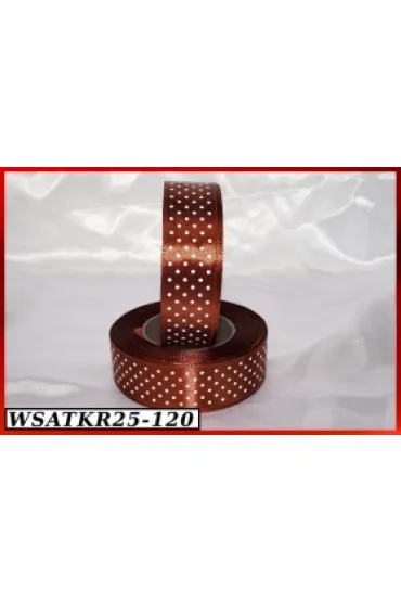Wst��ka satynowa w kropki 25mm/22mb