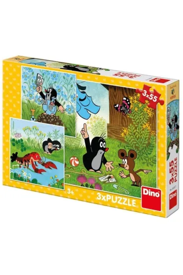 Puzzle 3x55 el. Krecik i spodenki Dino Toys