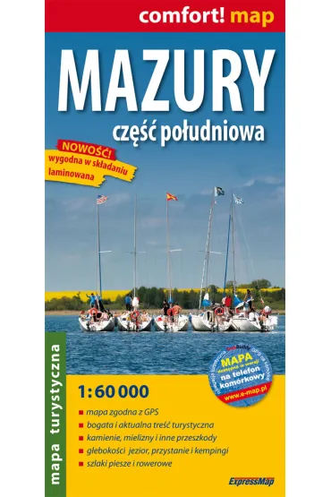 Mazury cz�� po�udniowa laminowana mapa turystyczna