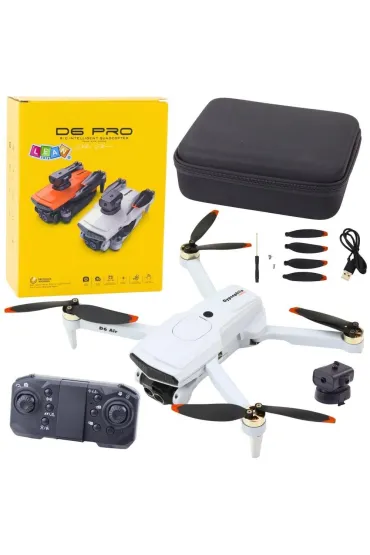Dron D6 PRO kamera LED aplikacja jasnoszary LeanToys