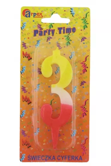 Arpex �wieczki Urodzinowe Party Time Cyfra 3 D9905-3