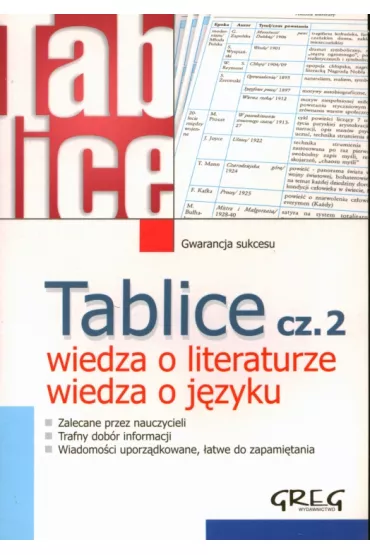 Tablice wiedza o literaturze wiedza o j�zyku cz. 2 - Zesp� redakcyjny Wydawnictwa Greg