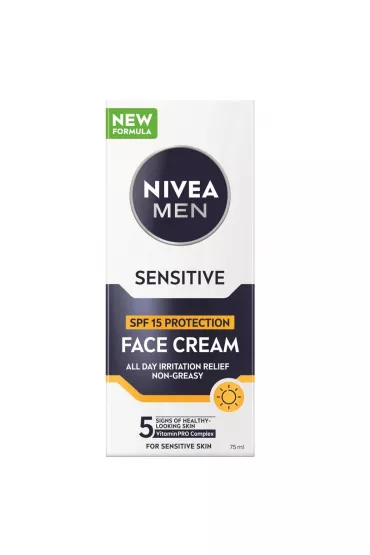 Nivea Men Sensitive �agodz�cy krem nawil�aj�cy do twarzy SPF15 75 ml