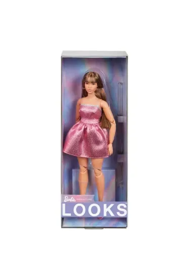Barbie. Looks 24 Lalka kr�g�a r�owa mini Mattel