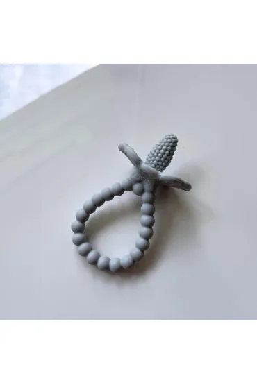 RazBaby Gryzak silikonowy Soczysta Malina Plus, szary