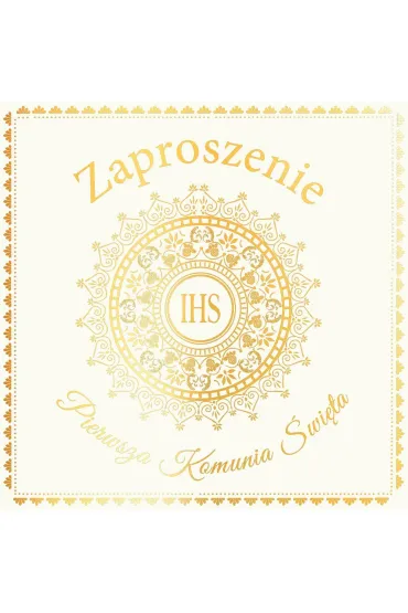 Henry ZAPROSZENIE KOMUNIA 150X150 Z KOP HOSTIA BIA OP5 5 szt.