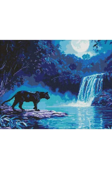 Ideyka Diamentowa mozaika - Nocny drapie�nik 40x50cm