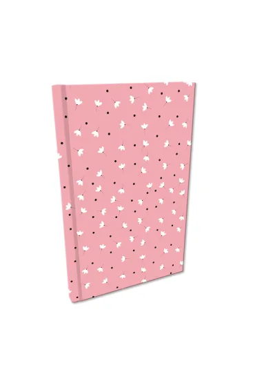Bee-bee Notes A5 w kratk� Soft Touch Bia�e kwiatki w r�u