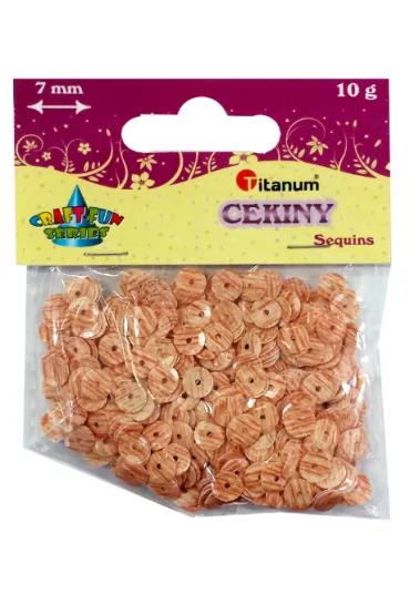 Titanum Cekiny 7mm 10g pomara�czowe w paski