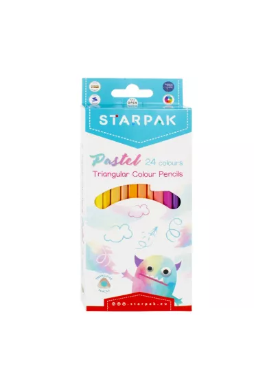 Starpak Kredki o��wkowe tr�jk�tne pastelowe 472398 24 szt.