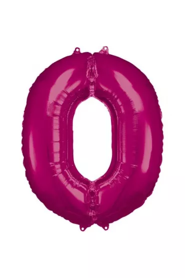 Amscan Balon foliowy cyfra 0 r�owa 70x86cm