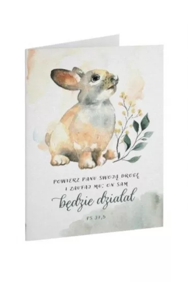 Kartka sk�adana - owierz Panu - Zaj�czek