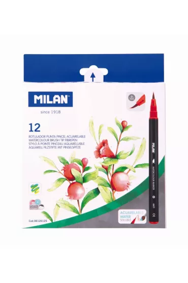 Milan Flamastry p�dzelkowe 12 szt.