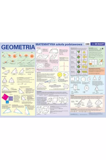Matematyka. Geomertia. Szko�a podstawowa. Plansza edukacyjna na �cian� i biurko + ksi��eczka edukacyjna