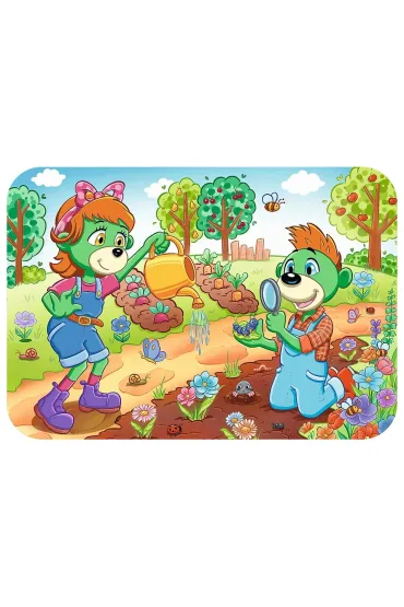 Puzzle drewniane 24 el. Poznaj Rodzin� Treflik�w