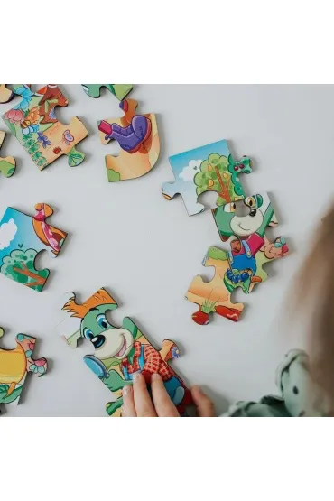 Puzzle drewniane 24 el. Poznaj Rodzin� Treflik�w