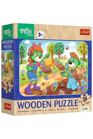 Puzzle drewniane 24 el. Poznaj Rodzin� Treflik�w