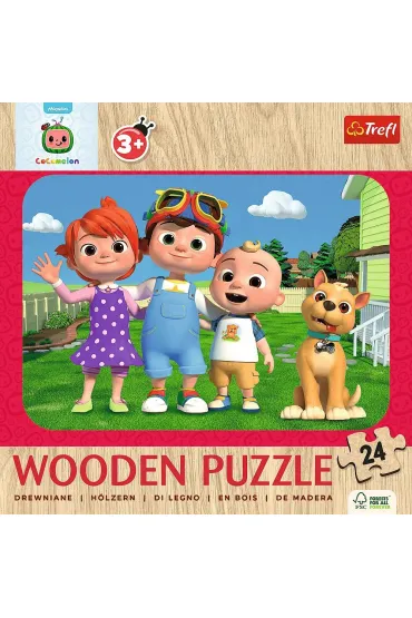 Puzzle drewniane 24 el. Weso�y Cocomelon Trefl
