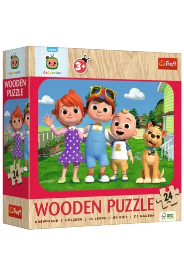 Puzzle drewniane 24 el. Weso�y Cocomelon Trefl