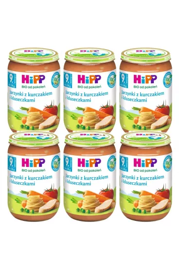 Hipp Jarzynki z kurczakiem i kluseczkami po 9. miesicu Bio Zestaw 6 x 220 g Bio