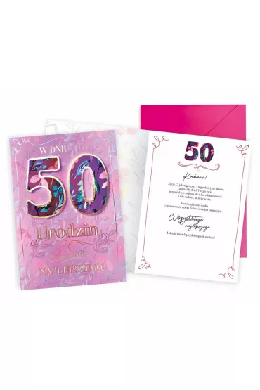 Kukartka Karnet Urodziny 50