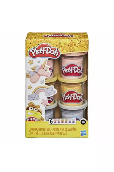 Play-Doh Ciastolina z metalicznym efektem 6-pack mix kolor�w Hasbro