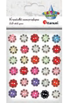 Titanum Guziki samoprzylepne Kwiatki 12 mm 30 szt.
