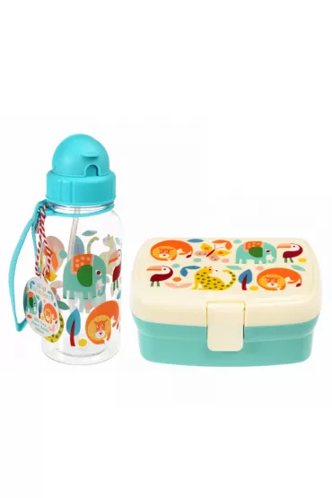 b.box Zestaw �niadaniowy lunchbox i bidon Dzikie zwierz�ta