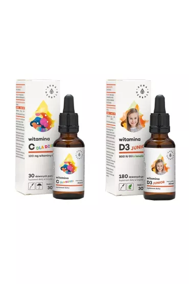 Aura Herbals Zestaw Odporno�� dla dzieci Suplementy diety 2 x 30 ml