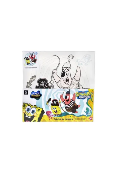 Qbee Malowanie po numerach 30x30cm SpongeBob w Kinie