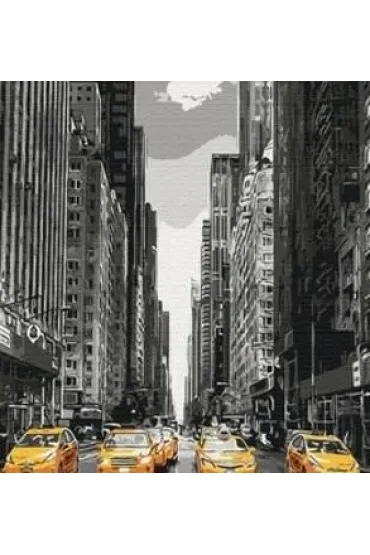 Brushme Malowanie po numerach - Taxi w NY 40x50cm