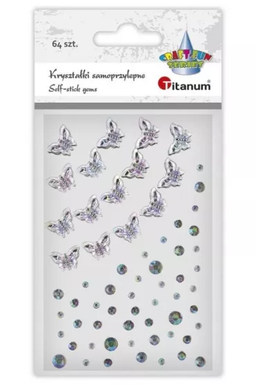 Kryszta�ki samoprzylepne motyle TITANUM CRAFT-FUN SERIES 64 szt.