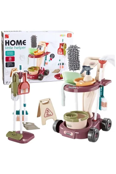 Zestaw Do Sprz�tania Dla Dzieci W�zek Mop Wiadro LeanToys