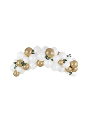 PartyDeco Girlanda balonowa bia�o-z�ota 200cm 60 szt
