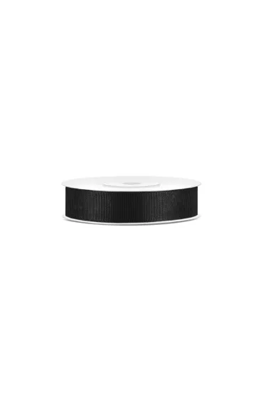 PartyDeco Tasiemka rypsowa czarna 15mm/25m
