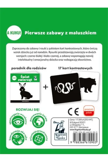 A kuku! �wiat Zwierz�t. Karty kontrastowe + poradnik. Kapitan Nauka - Anna Zych