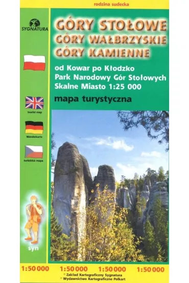 Mapa tur. G�ry Sto�owe, Wa�brzyskie, Kamienne