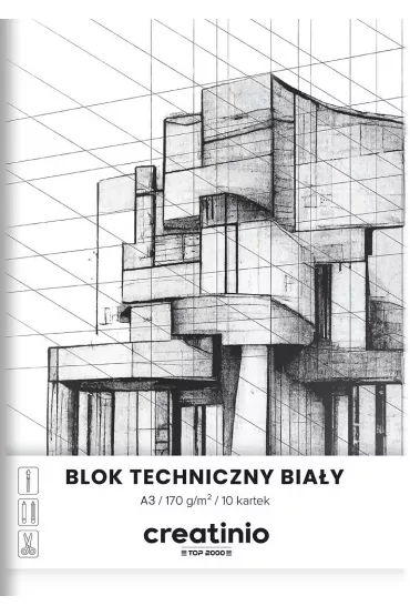 Top-2000 Blok techniczny Creatinio A3 bia�y 10 kartek