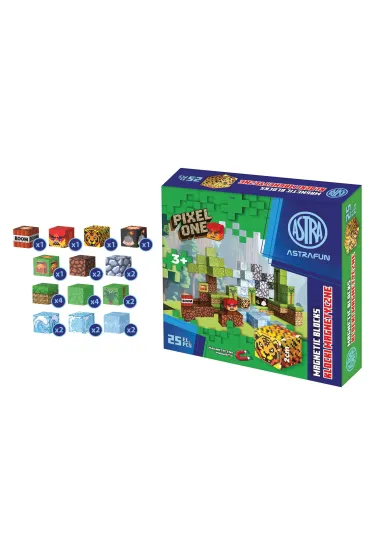 Zestaw klock�w�magnetycznych Astrafun Pixel One D�ungla 25 szt.
