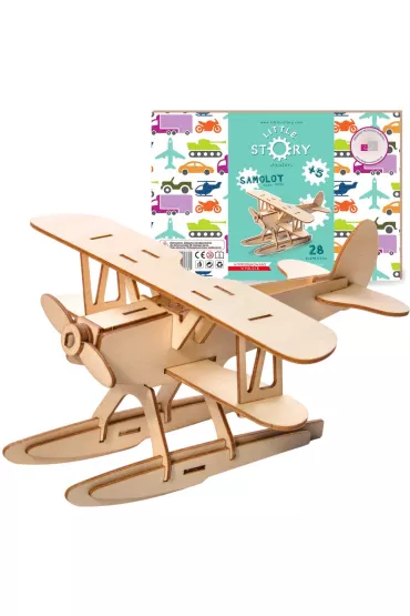 Drewniane Puzzle Model 3D - Samolot Robotime
